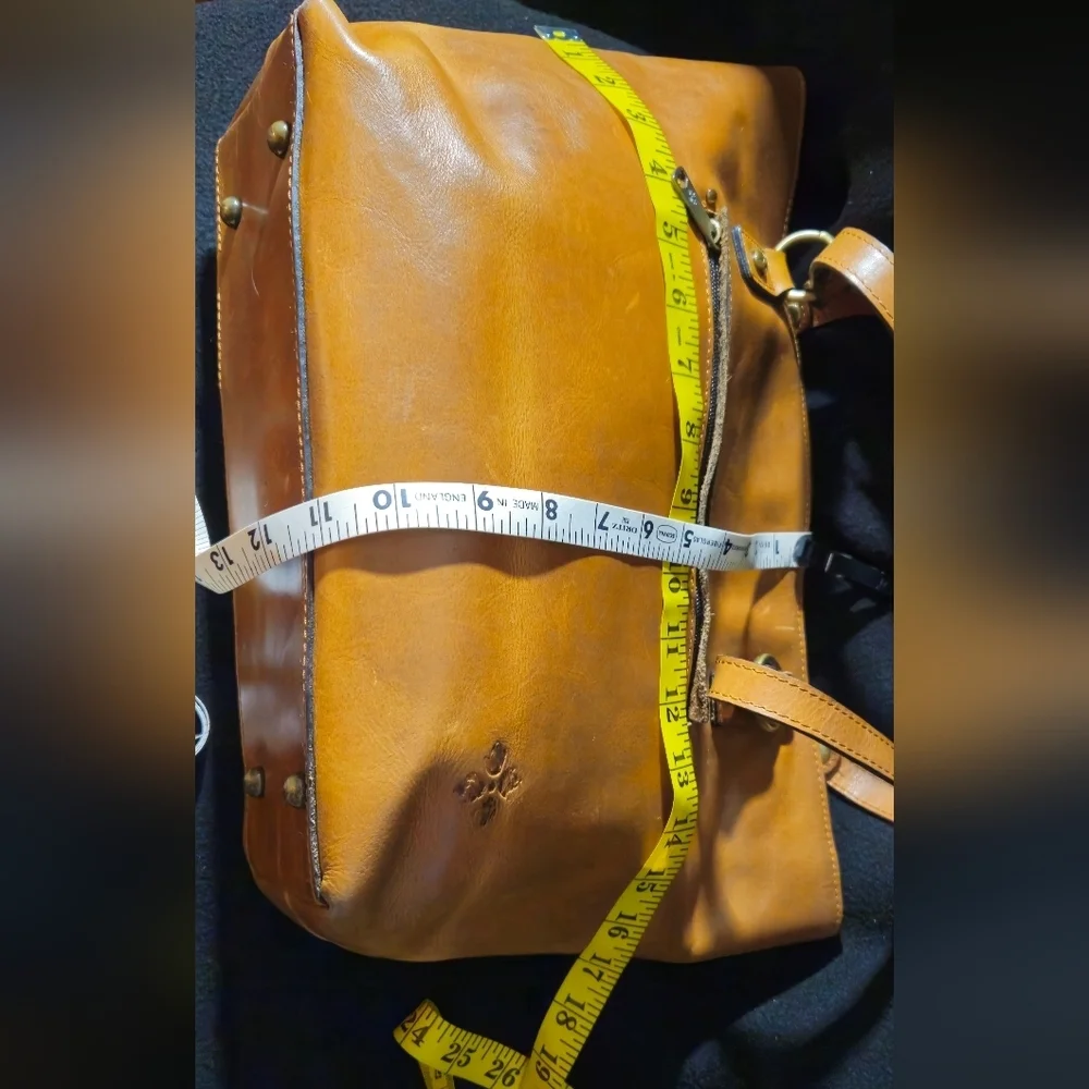 Patricia Nash Cognac Tan Leather Satchel-Shoulder Bag